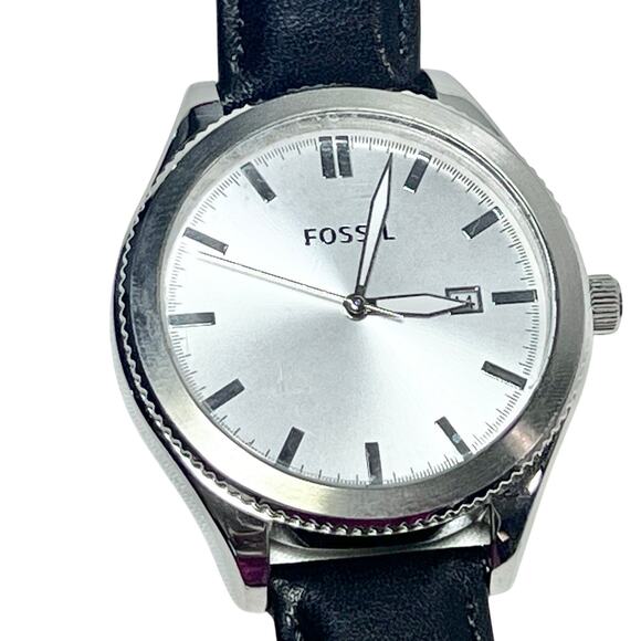 Fossil Stainless Steel Silver Watch Unisex BQ3186 40mm Date Window New Battery